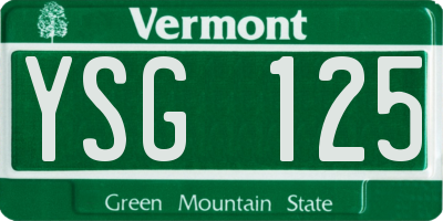 VT license plate YSG125