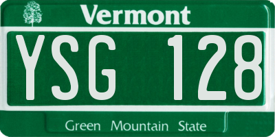 VT license plate YSG128
