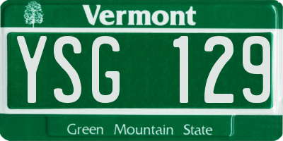 VT license plate YSG129
