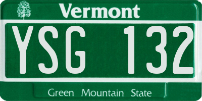 VT license plate YSG132