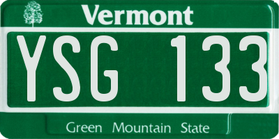 VT license plate YSG133