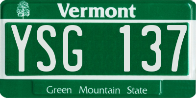 VT license plate YSG137