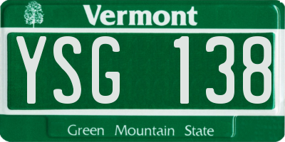 VT license plate YSG138