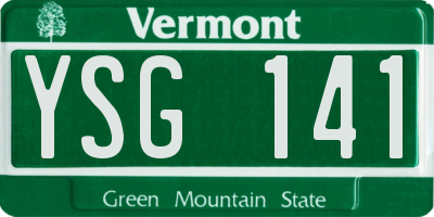 VT license plate YSG141