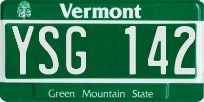 VT license plate YSG142