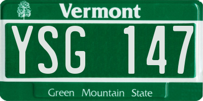 VT license plate YSG147