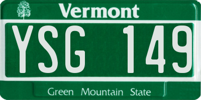 VT license plate YSG149
