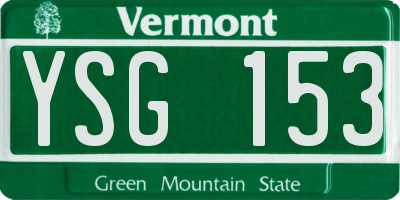 VT license plate YSG153