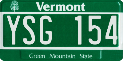 VT license plate YSG154