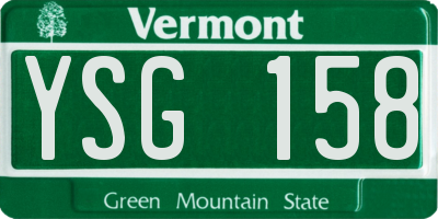 VT license plate YSG158