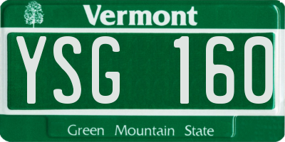 VT license plate YSG160