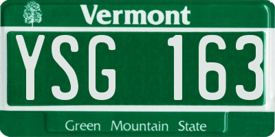 VT license plate YSG163
