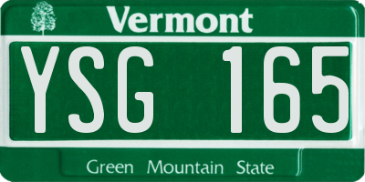 VT license plate YSG165