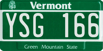VT license plate YSG166