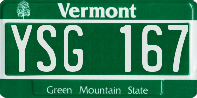 VT license plate YSG167