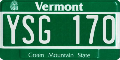 VT license plate YSG170