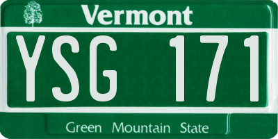 VT license plate YSG171