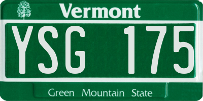 VT license plate YSG175