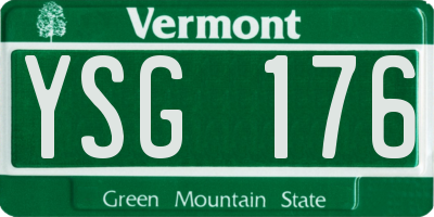 VT license plate YSG176