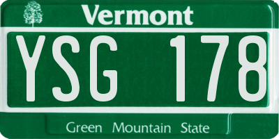 VT license plate YSG178