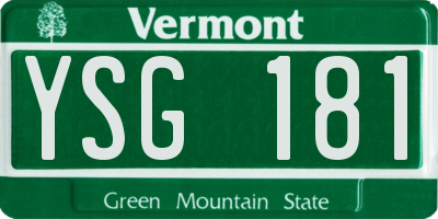 VT license plate YSG181