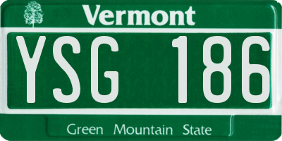 VT license plate YSG186