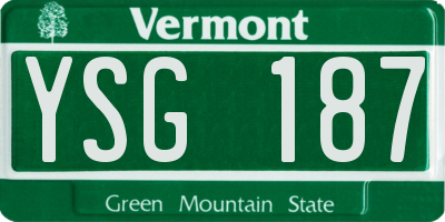 VT license plate YSG187
