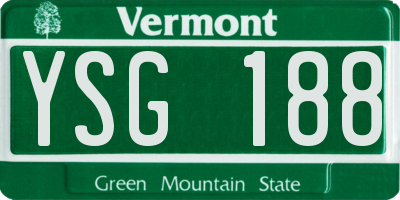 VT license plate YSG188