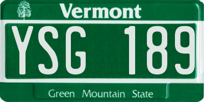 VT license plate YSG189