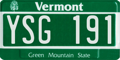 VT license plate YSG191
