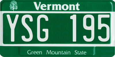VT license plate YSG195