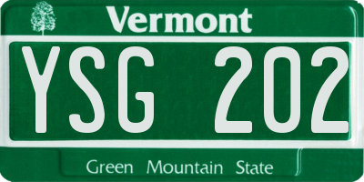 VT license plate YSG202