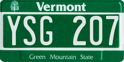 VT license plate YSG207