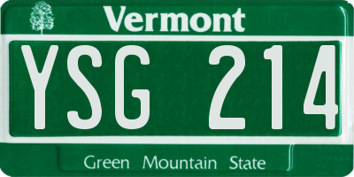 VT license plate YSG214