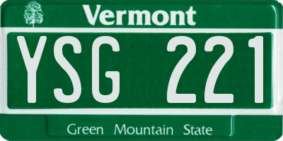 VT license plate YSG221