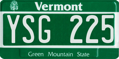 VT license plate YSG225
