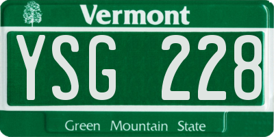 VT license plate YSG228