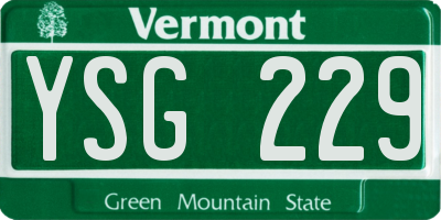 VT license plate YSG229