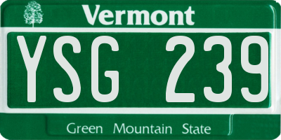 VT license plate YSG239