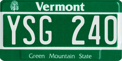 VT license plate YSG240