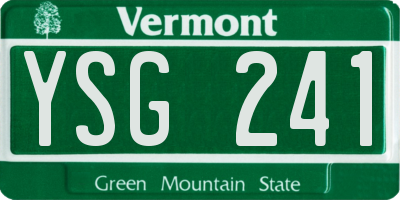 VT license plate YSG241