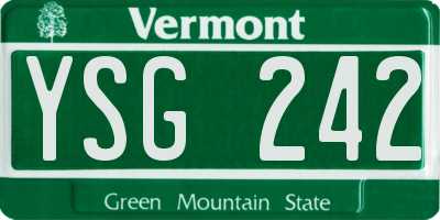 VT license plate YSG242
