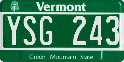 VT license plate YSG243