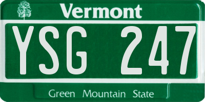 VT license plate YSG247