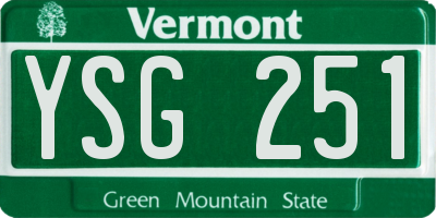 VT license plate YSG251