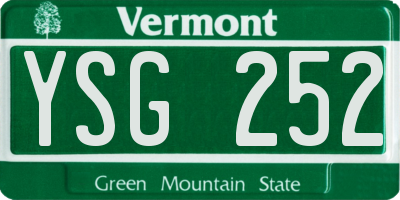 VT license plate YSG252