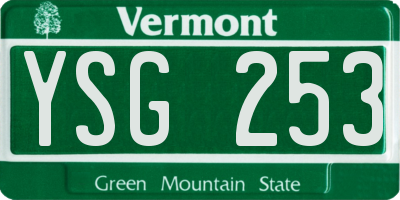 VT license plate YSG253