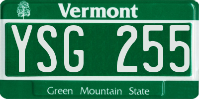 VT license plate YSG255
