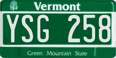 VT license plate YSG258