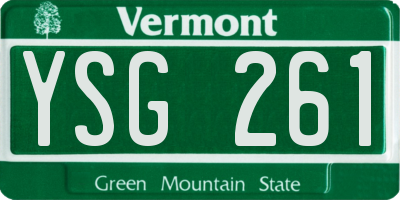 VT license plate YSG261